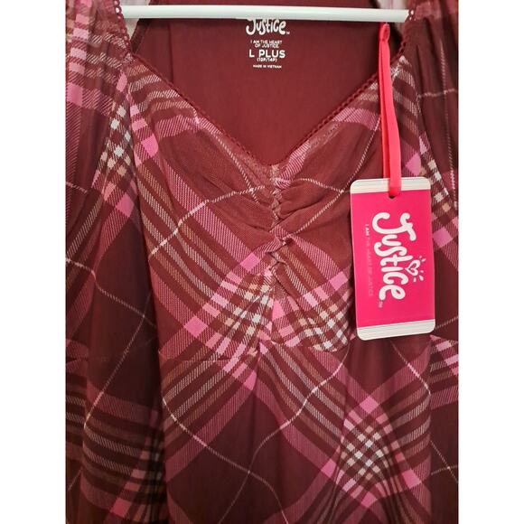 Justice Girls Large Plus (12 P-14p) Dress Burgundy - Picture 3 of 9